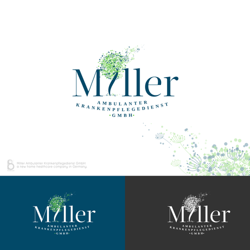 Dandelion design with the title 'Logo Design for Miller Ambulanter Krankenpflegedienst GmbH'
