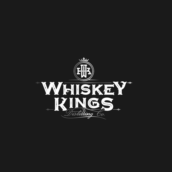 Whiskey bottle logo with the title 'Whiskey Distillery Logo'