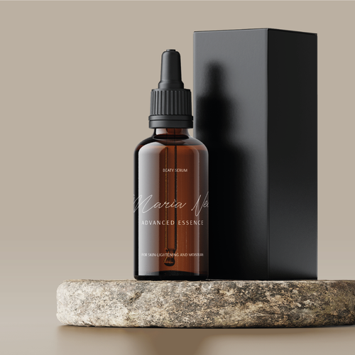 High-end packaging with the title 'Elegant minimalistic label for cosmetic brand'