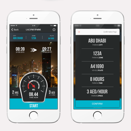 Gallery design with the title 'Parking App for Pay Park'