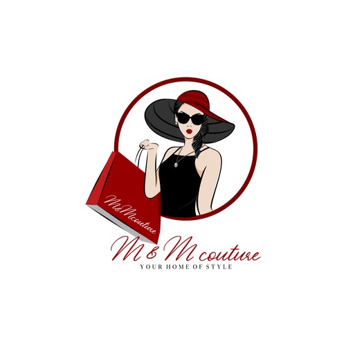 Paper bag logo with the title 'Logo concept for M&Mcouture'