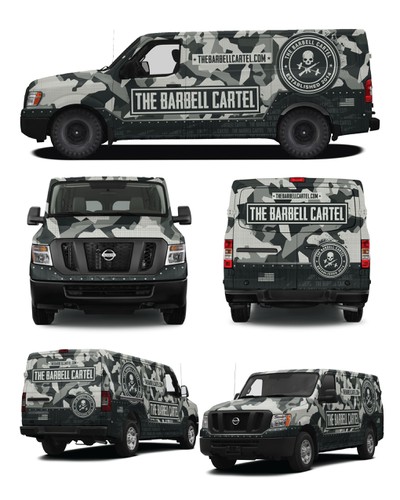 Camouflage design with the title 'Tactical/Military NV1500 Van Wrap'