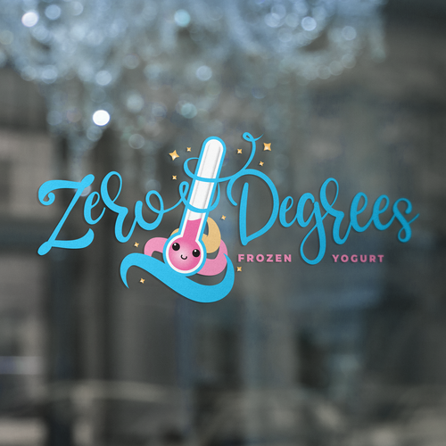 Frozen yogurt design with the title 'Fun frozen yogurt shop'