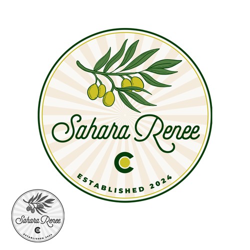 Olive tree design with the title 'Olive emblem logo design'