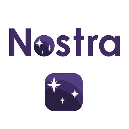 Violet logo with the title 'Geometric future logo of outer space'