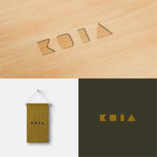 Lumber logo with the title 'Wordmark logo for KOIA'