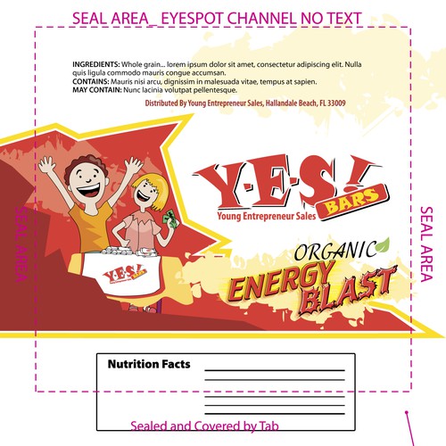 Biscuit packaging with the title 'YES BARS 2'
