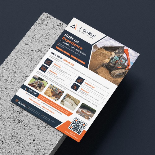 Business flyer design with the title 'Professional Construction Services Flyer for J. Coble Companies'