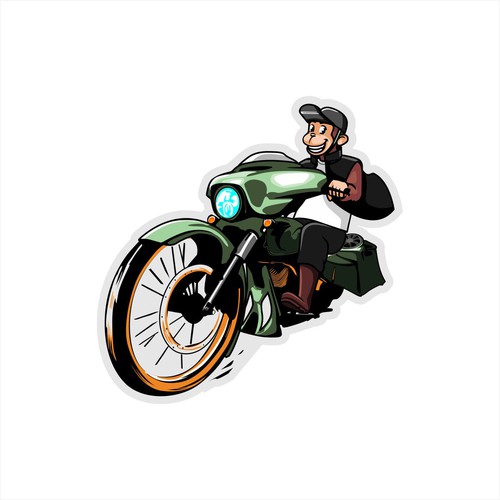 Biker design with the title 'monkey illustration on the motorcycle.'