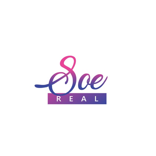 Cursive logo with the title 'Soe Real Logo Design'