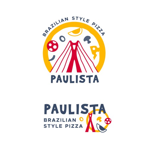 Brazilian design with the title 'Logo for Brazilian style pizzeria'