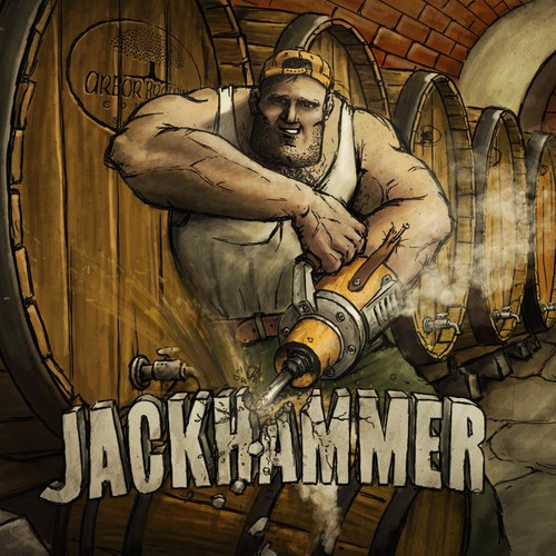 Label artwork with the title 'Beer label'