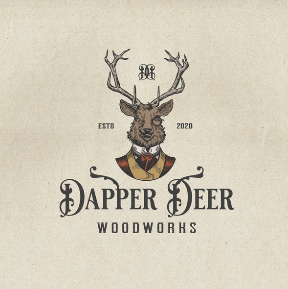 Woodworking design with the title 'Dapper Deer'