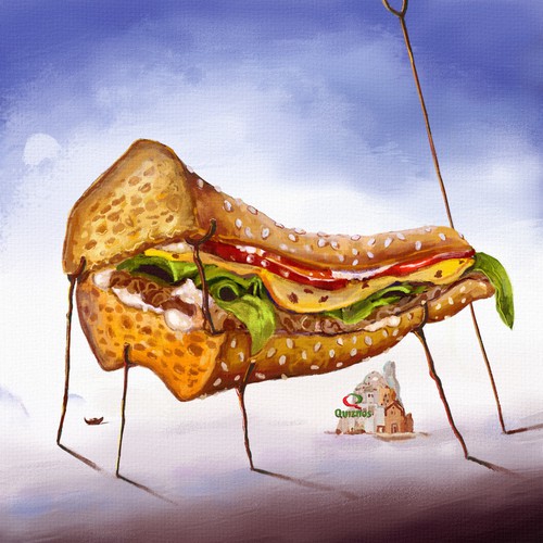 Traditional artwork with the title 'Thematic illustration'