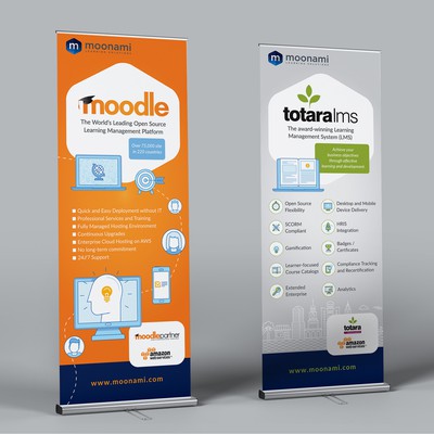 Roll up display for E-learning company