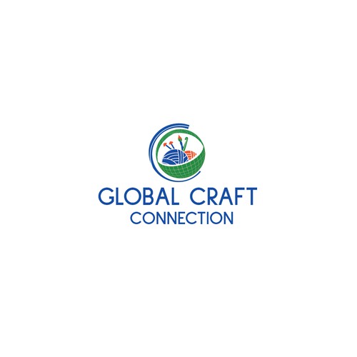 Knitting design with the title 'Logo for Global Craft Connection'