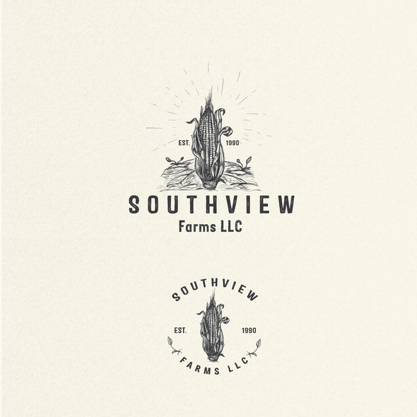 Drawn logo with the title 'Create a eye catching logo for Southview Farms LLC'