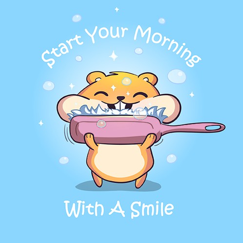 Cartoonish artwork with the title 'Illustration for dental office, T-shirts for kids'