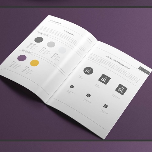 Grayscale design with the title 'Elegant Brand Guide for Financial Institution'