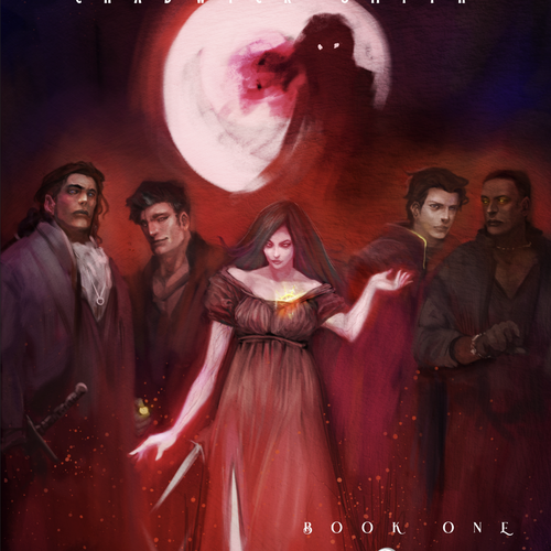 Dark fantasy book cover with the title 'Gothic Vampire Romance Cover'
