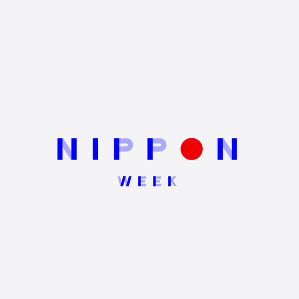 Neon blue logo with the title 'Nippon Week Davos'