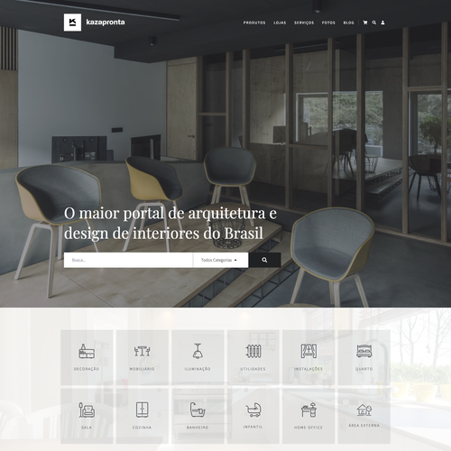 House website with the title 'Interior design e-commerce and architecture marketplace website'