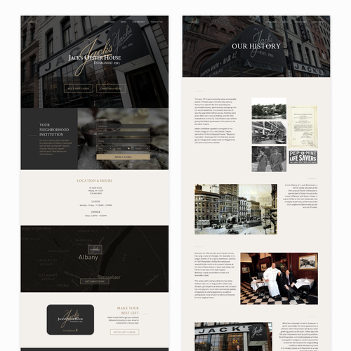 Restaurant website with the title 'Restaurant website redesign'