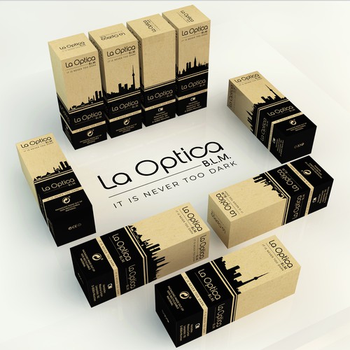 Sunglasses design with the title 'Please Create a Nice Print-Ready Design For Our Sunglasses Boxes.'