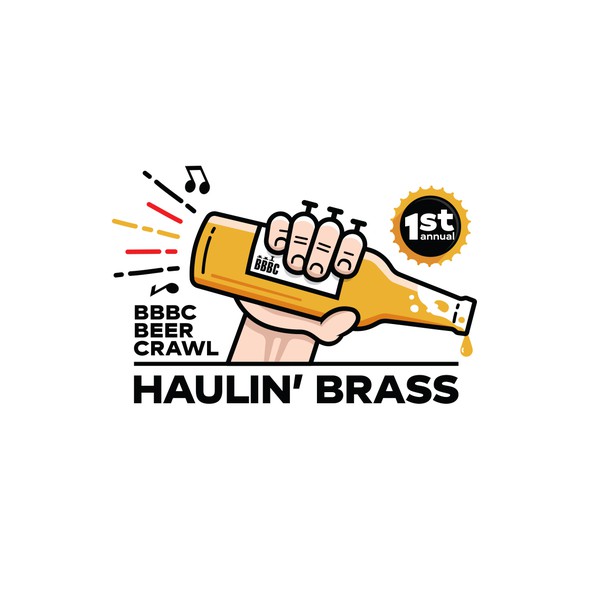Sassy logo with the title '1st Annual BBBC Beer Crawl Haulin' Brass'