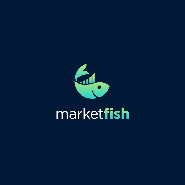 Stock market logo with the title 'Logo Design for marketfish'