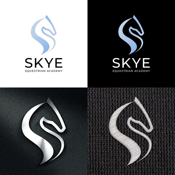 Riding logo with the title 'Logo Design for Skye Equestrian Academy'