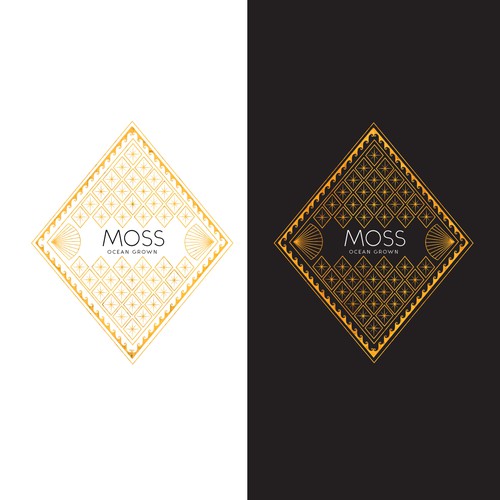 Intricate logo with the title 'Luxurious high-end gold logo'