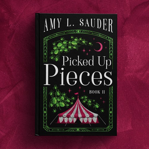 Circus design with the title 'Illustrated cover for an urban fantasy series'