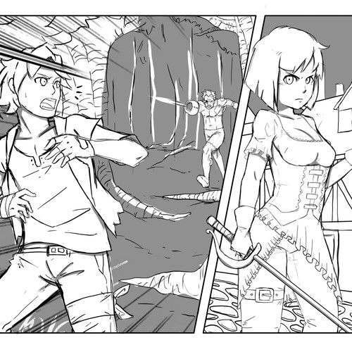 Anime artwork with the title 'comic'