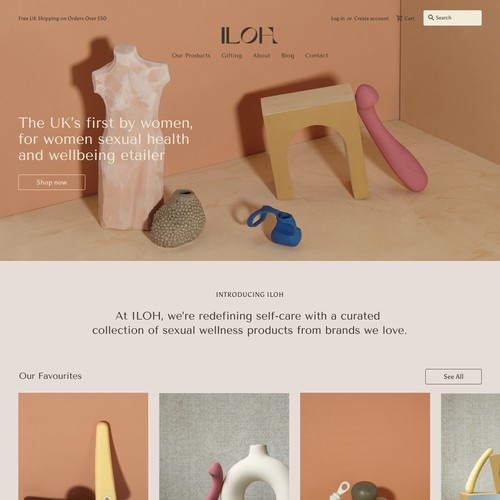 Online store website with the title 'ILOH webdesign'