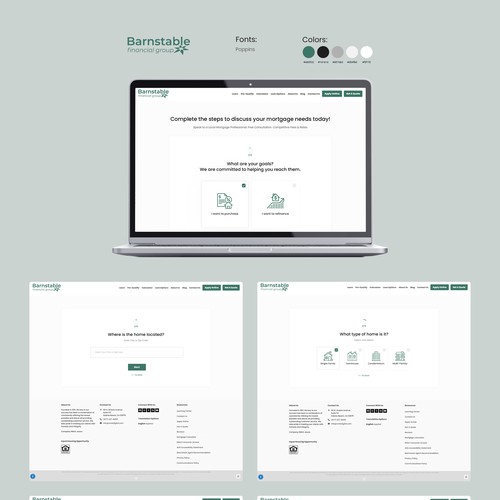 Mortgage website with the title 'Multi-step form redesign for Barnstable Financial Group'