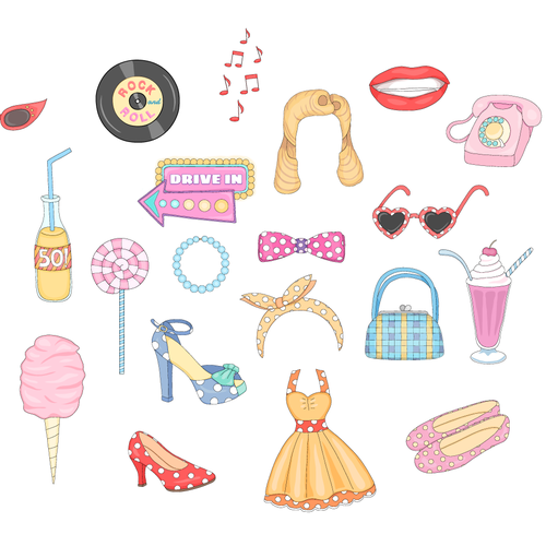 Food artwork with the title 'Retro drawings'