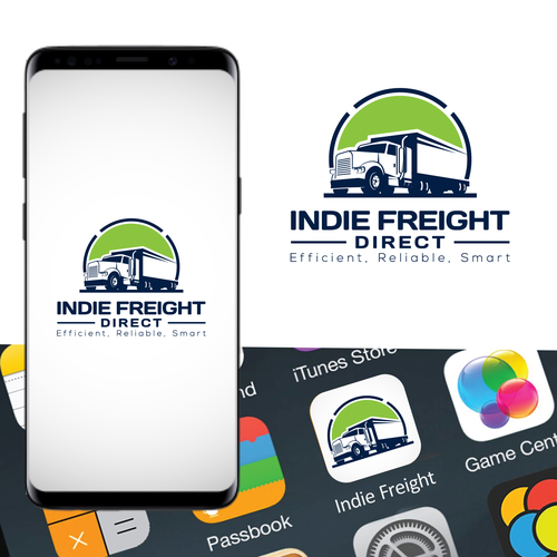Trucking logo with the title 'INDIE FREIGHT DIRECT'