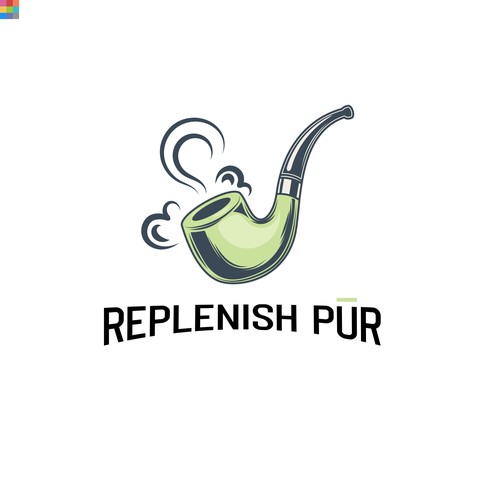 Tobacco logo with the title 'Brand Identity for Replenish PUR'