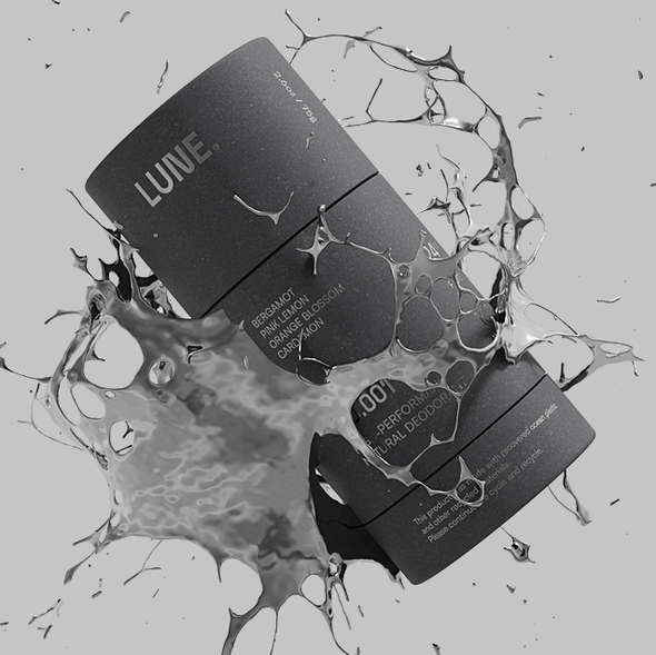 Deodorant design with the title 'LUNE'