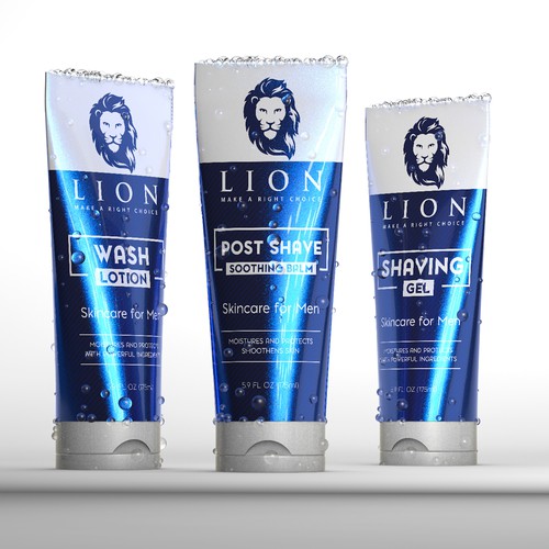 Skincare packaging with the title 'Luxury package design concept for Lion'