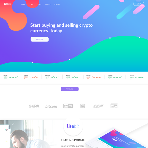 Trading website with the title 'Modern web page redesign concept '