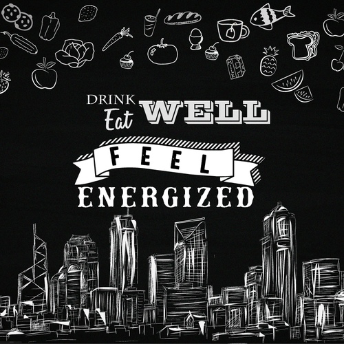 Chalkboard design with the title 'Design for cafe's wall'