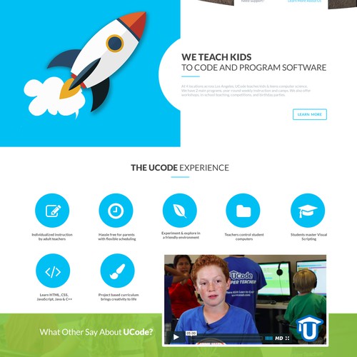 Kid website with the title 'Webpage design for Ucode'