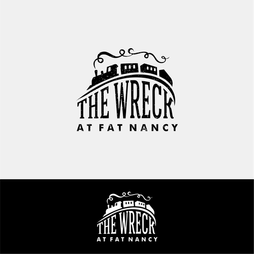 Train logo with the title ' Logo design for a small local basement bar'