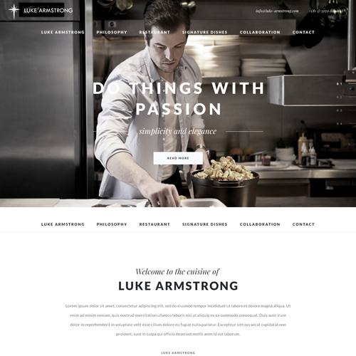 Restaurant website with the title 'Chef Personal Page'