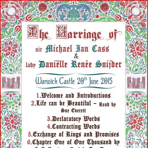 Marriage design with the title 'Medieval themed wedding invitation'