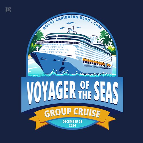 Merchandise logo with the title 'Voyager of The Seas'
