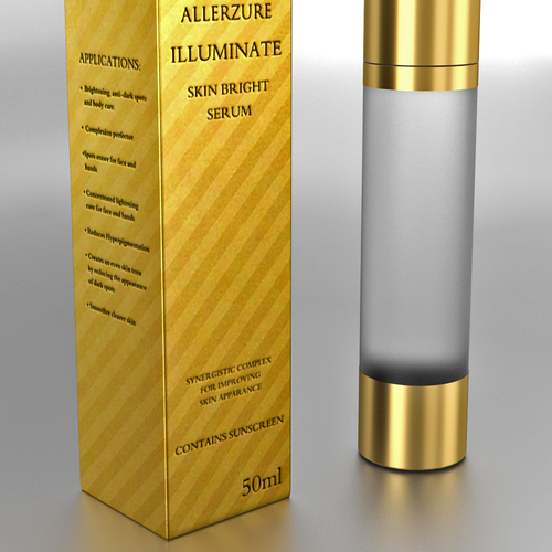 Professional packaging with the title 'Skin bright serum packaging box'