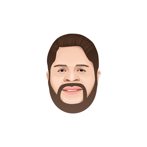 Caricature artwork with the title 'caricature logo'